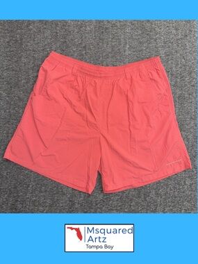 Columbia PFG Omni-Shade Men's Fishing Swim Shorts Coral Pink XXL Lined